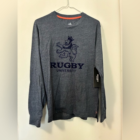 Heather Grey Long Sleeve Tee with Rugby Graphic - Picture 3 of 4